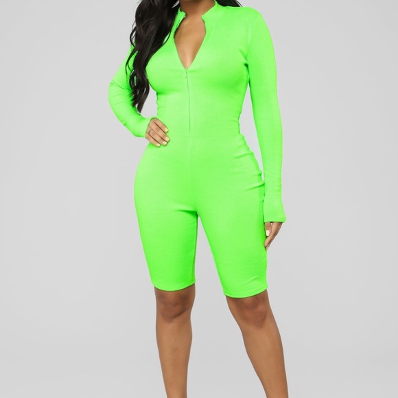 neon green romper